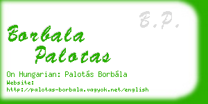 borbala palotas business card